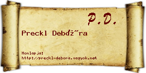Preckl Debóra névjegykártya